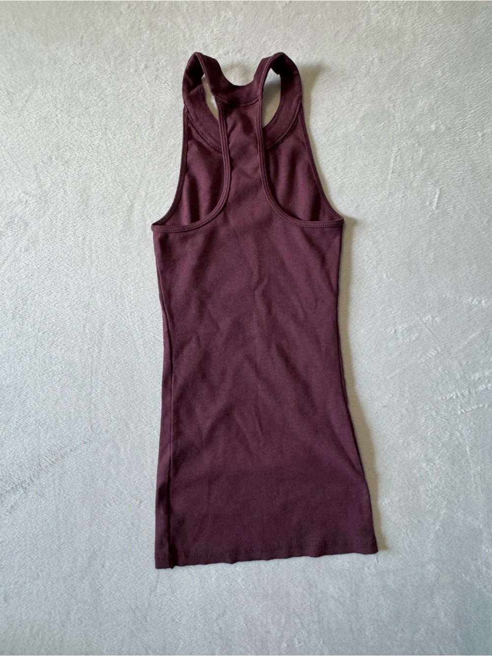 Guess Ribbed Racerback Tank - Burgundy Small - Picture 5 of 5